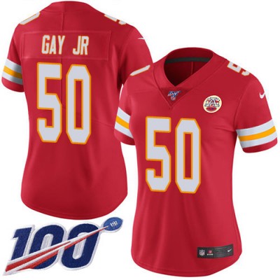 Nike Kansas City Chiefs #50 Willie Gay Jr. Red Team Color Women's Stitched NFL 100th Season Vapor Untouchable Limited Jersey